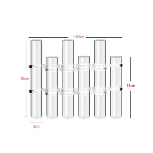 Jarrón de vidrio para tubos de ensayo, contenedor de flores hidropónicas plegable transparente, juego de tulipanes, una fila de piezas decorativas para Decoración - Product Image 4