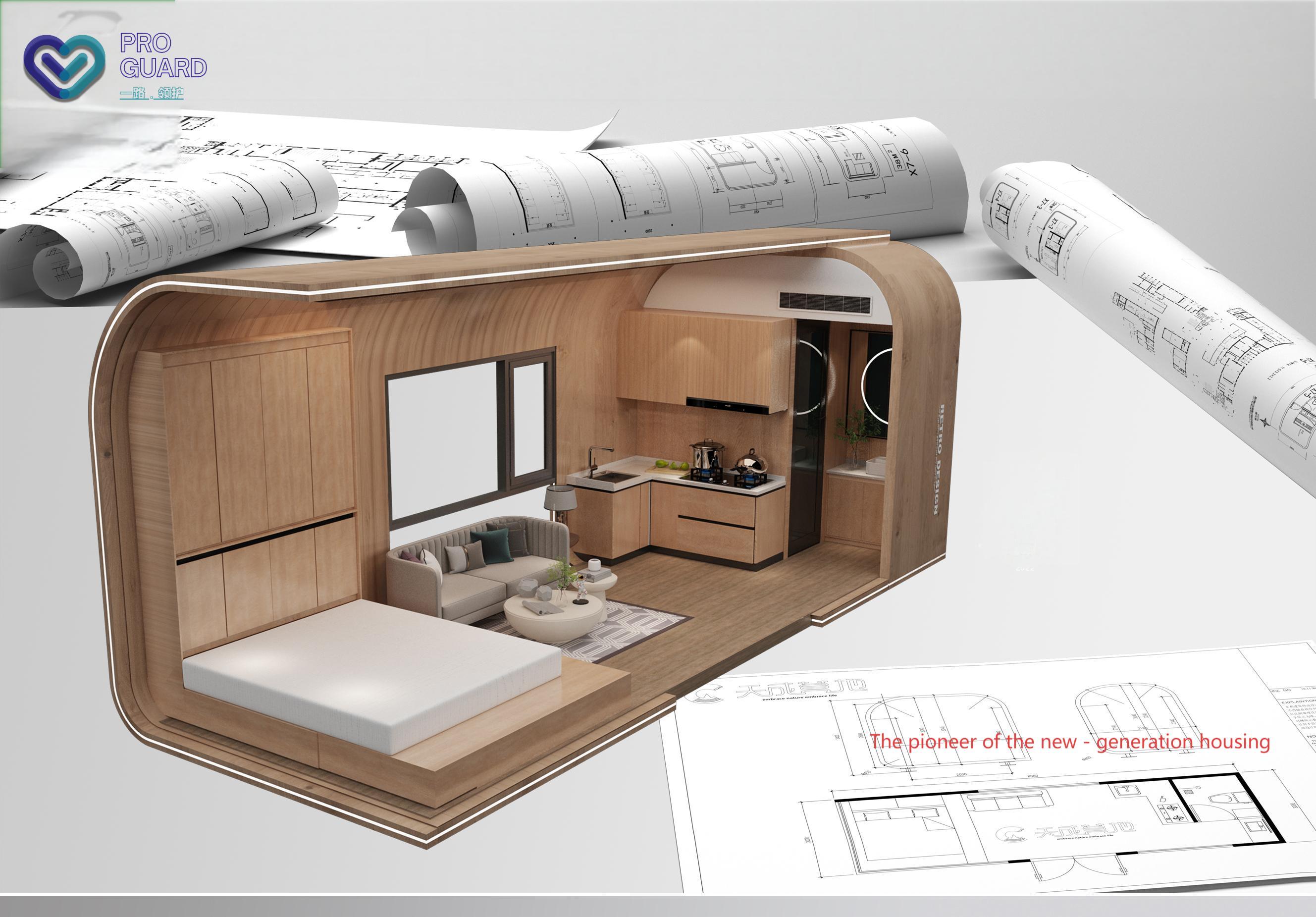 Prefabricated House Prefab Capsule Hotel Room Sleeping Apple Pod Cabin With Bedroom Bathroom Kitchen 3