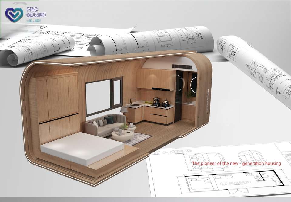 Prefabricated House Prefab Capsule Hotel Room Sleeping Apple Pod Cabin With Bedroom Bathroom Kitchen - Image 3