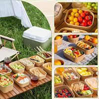 Contenants à emporter jetables et compostables en gros, boîte alimentaire, grands bols en papier kraft recyclables avec couvercles pour la préparation des repas et les fêtes