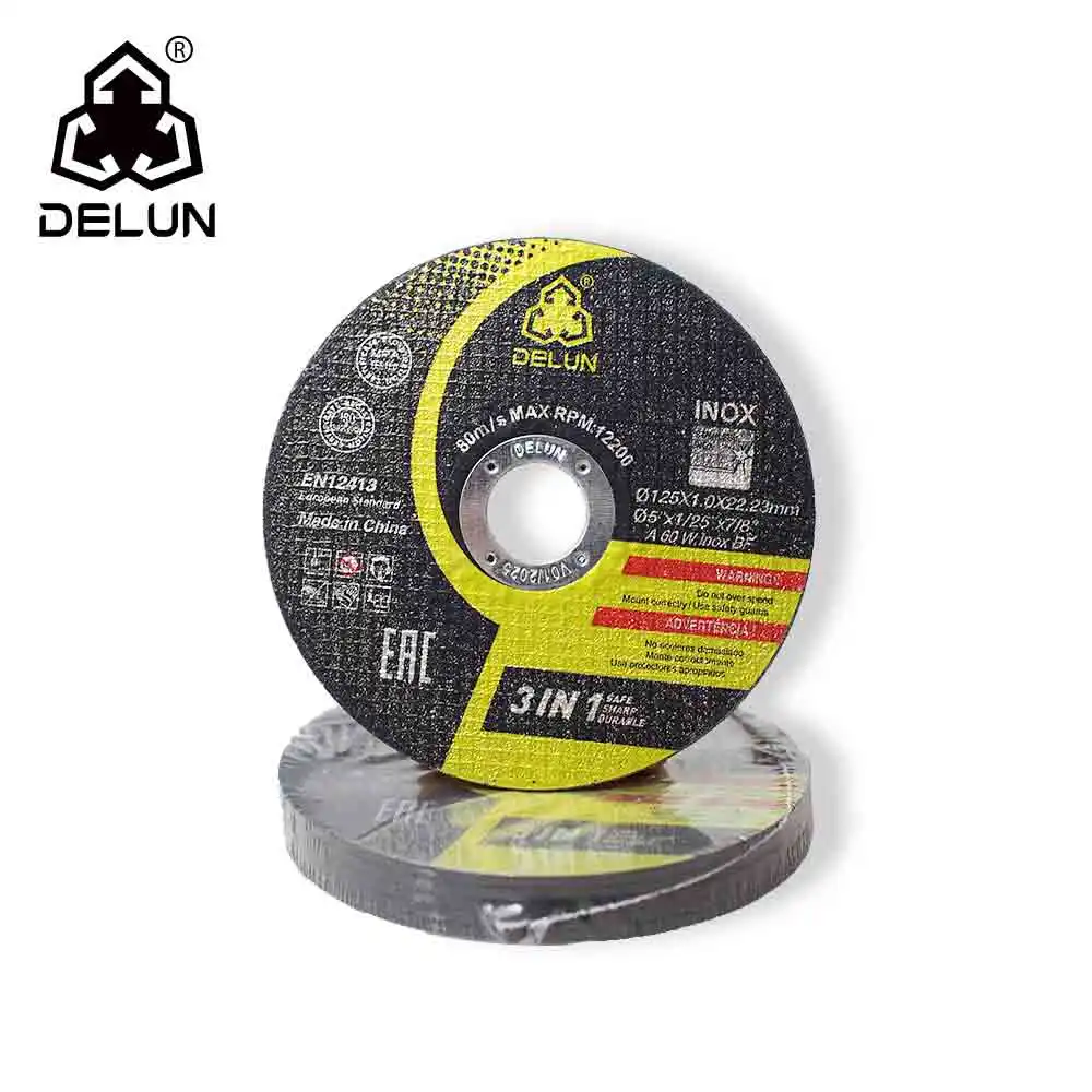 DELUN 125 mm 5 inch abrasive disc polishing angle grinder cutting discs metal