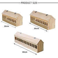 Fournitures pour oiseaux auge à pigeon transporteur pigeon boîte à nourriture en bois massif auge en bois alimentation anti-déversement grande auge à nourriture