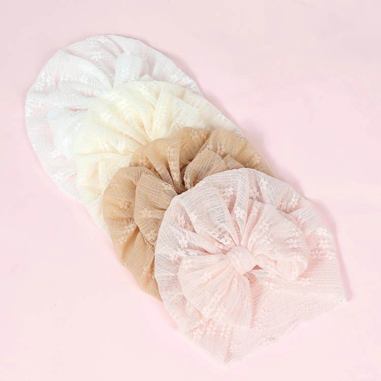 Accesorios para el cabello de bebé, turbante para niños, Diadema con lazo desordenado para niñas, diadema de encaje de flores, diadema para recién nacido