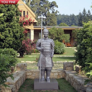 YOUFINE Statue <span class=keywords><strong>de</strong></span> Guerrier en <span class=keywords><strong>Terre</strong></span> <span class=keywords><strong>Cuite</strong></span> Bronze, Sculpture Historique Chinoise Classique pour Jardin - Product Image 3
