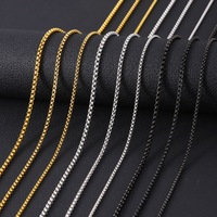 Collier Hip Hop pour homme en acier inoxydable avec chaîne carrée en bambou, chaîne de pull tendance