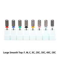 Broca de carburo para uñas duradera y segura, con forma de barril grande y punta lisa, para pulido de gel, broca redonda de seguridad para uñas F M C XC