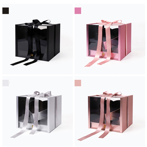 Hộp hoa hình vuông trong suốt kiểu dáng trái tim, chống thấm nước, phong cách châu Âu, dễ mang theo - Product Image 6