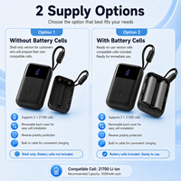 Batterie externe rechargeable 10000mAh avec cellules 21700, chargeur portable 22.5W avec câble intégré pour les voyages et les situations d'urgence