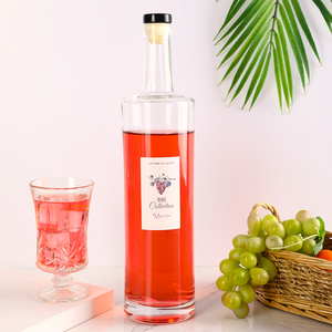 <span class=keywords><strong>Botella</strong></span> de Vidrio Transparente Redonda de 750 ml con Tapa de Rosca para Absint, Tequila, Vino, Brandy, Whisky y Otras Bebidas - Product Image 3