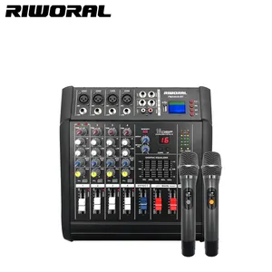 PMX402D Mixer Audio Pro tahap profesional, Mixer Audio dengan mikrofon nirkabel UHF