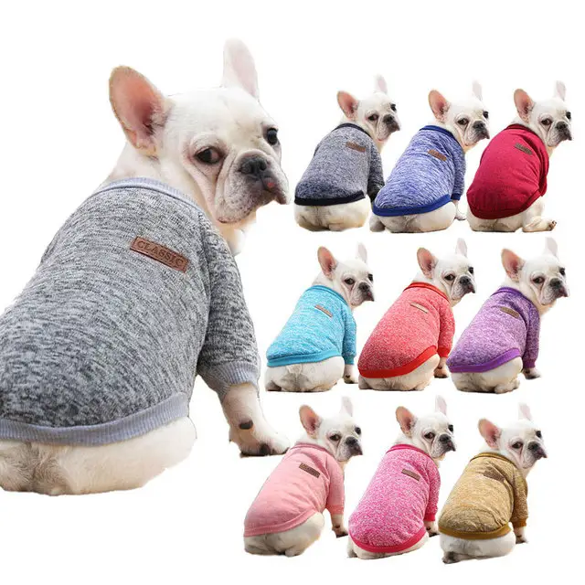 Wholesale Popular Hot Pet Accessories Warm T-shirt Coat Large Dog Apparel Pet Clothes Dog Clothing Bulldog Spring Autumn Winter