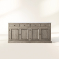 Meuble TV en pin Elite Kensington, plateau en marbre poli pour grand hall d'entrée, buffet en bois, rangement d'entrée, unité de rangement