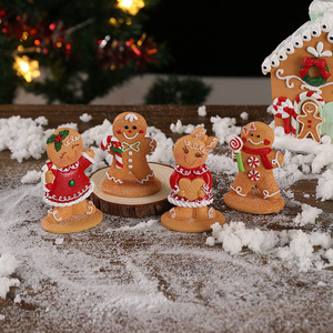 Ornements en résine Master Gu Gingerbread Man 7142H, décorations de Noël pour la vitrine de la maison - Product Image 1