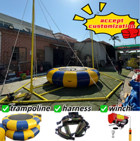 Trampoline Commercial Gonflable à Bungee pour 1 Personne, pour Adultes et Enfants, avec Remorque Mobile, pour Jeux de Carnaval Extérieurs, En Promotion