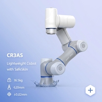 Bras robotique collaboratif DOBOT CR3AS, charge utile de 3 kg, rayon d'action de 620 mm, cobot industriel léger avec SafeSkin pour l'assemblage et la palettisation