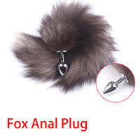 Tapón Anal Suave con Cola de Zorro Artificial, Tapón Anal de Metal, Juguetes Anales con Cola Peluda Sexy para Mujeres, Parejas, Cosplay