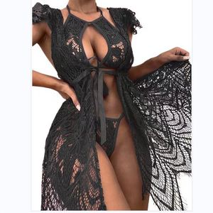 Vêtements de nuit en dentelle pour femmes YZ, robe longue en dentelle, <span class=keywords><strong>peignoir</strong></span> sexy, vêtements de plage d'été, lingerie sexy, <span class=keywords><strong>nuisette</strong></span> sexy - Product Image 4