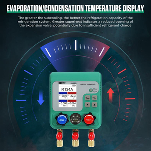 Digitale <span class=keywords><strong>HVAC</strong></span>-manifoldmeter, koudemiddelmeter, lekdetector, <span class=keywords><strong>tester</strong></span>, automotive airconditioning, koudemiddel gereedschapset - Product Image 6