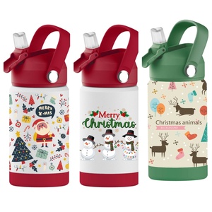 Custom 500ml Stainless Steel Vacuum Insulated Eco-Friendly Food Contact Safe <b>Kids</b> Water Bottle Straw Cute Pattern 12-24hrs - Product Image 1