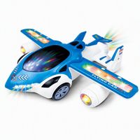 Meilleures ventes : Jouet avion électrique à piles, rotation à 360°, LED clignotantes, bleu et blanc lumineux