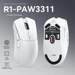 Attack Shark R1 55g Lightweight Triple-Mode Gaming <b>Mouse</b>, PAW3311 Sensor 18K DPI RGB Wireless/Wired - Product Image 3