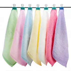 Plain Color Wipes Washable Soft Reusable Terry Customize Bamboo Face Baby Bath Towels