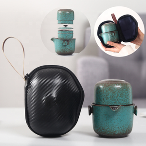 <span class=keywords><strong>Set</strong></span> da Tè da Viaggio in Ceramica Cinese Premium con Teiera e 2 Tazze, Borsa Portatile per il Trasporto - Product Image 2