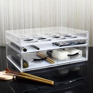 Supporto per Organizer per pennelli per trucco <span class=keywords><strong>trasparente</strong></span> personalizzato supporto per Organizer per estensioni di ciglia finte in acrilico con Design acrilico con cassetto - Product Image 6