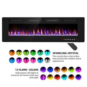 Linternas de <span class=keywords><strong>chimenea</strong></span> <span class=keywords><strong>LED</strong></span> lineales de llama de cristal y registro de 8cm ultrafinas de 60 ", Metal eléctrico de 1500W PARA USO HOTELERO - Product Image 5