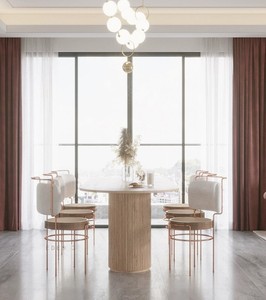 न्यूनतम आधुनिक डिजाइन 8-सीटर वर्ग समायोज्य ठोस लकड़ी डाइनिंग टेबल सेट होटल गोदाम के लिए होम वर्कशॉप - Product Image 3