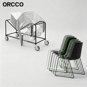 Silla de Auditorio de Plástico Apilable con Respaldo Negro, Diseño Original para Sala de Lectura, Escuela, Universidad, Entrenamiento, Iglesia - Product Image 2