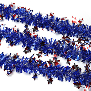 Guirlande patriotique du 4 juillet, rouge, blanc, bleu, paillettes métalliques épaisses, guirlande de paillettes sur mesure, décoration pour la fête de l'Indépendance - Product Image 5