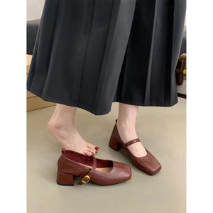 Nouvelles sandales à talons aiguilles en cuir de vachette noir à bout pointu et résistantes à l'eau pour femmes, style 2026 - Product Image 5