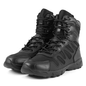 Bottes de randonnée tactiques noires et kaki - Ultra-légères en PU et cuir suédé de vache pour usage extérieur - Personnalisables OEM/ODM - Product Image 4