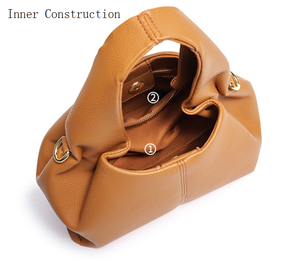 Sac à main en cuir PU imperméable, design nuage, fermeture à bouton, antivol, sac bandoulière et à main pour les voyages et les soirées - Product Image 4