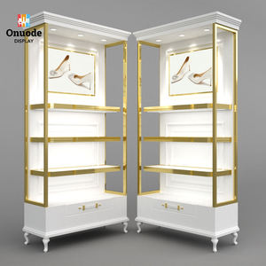 Custom Metal Eco-Friendly Heavy Duty <b>Wall</b>-<b>Mounted</b> Shoe <b>Display</b> <b>Cabinet</b> | Boutique Retail Fixtures | Factory-Made Customizable - Product Image 1