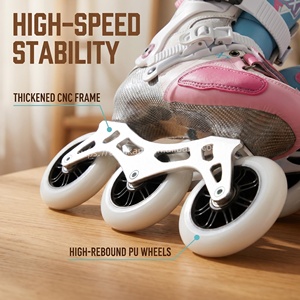 Patins à roulettes 3 roues en fibre de carbone réglables professionnels durables - Product Image 3