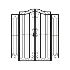 <span class=keywords><strong>Portail</strong></span> en fer forgé de style européen classique - Porte d'entrée ornementale artisanale pour villa et jardin, finition durable avec revêtement en poudre - Product Image 2