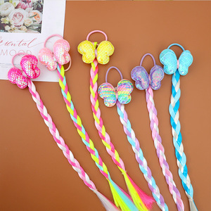 Accessori per Capelli <span class=keywords><strong>da</strong></span> Ragazza: Elastico per Capelli con Fiocco di Paillettes, Treccia a Doppia Trama, Colorato, Disponibile in Magazzino - Product Image 4