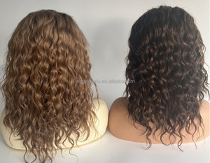 Listo para enviar Peluca de <span class=keywords><strong>quimio</strong></span> Cabello virgen europeo Mujeres blancas Alopecia Marrón Pérdida de cabello <span class=keywords><strong>Pelucas</strong></span> médicas - Product Image 3