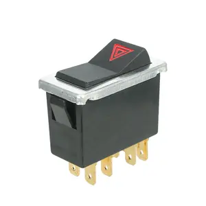 Car emergency hazard stop light for Renault 8 pins rocker switch Chinakel 12V car switch KEL20-RN4801