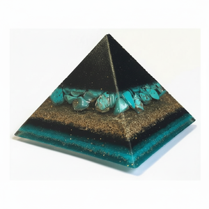 Corona de Chakra turquesa africana, pirámide de orgón, piedras preciosas talladas, decoración del hogar con protección de Chakra, suministro mayorista - Product Image 1