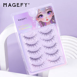 MAANGE Vente en gros de cils naturels 3D, 5 paires de faux cils naturels allongés, cheveux synthétiques, cils entiers - Product Image 3