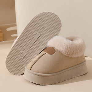 Winter Women's Home <strong>Slippers</strong> Plush Thickened Non-Slip Outdoor <strong>Sole</strong> Slides <strong>Slippers</strong> for Ladies - Product Image 2