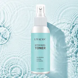 Label Pribadi Semprotan Toner Wajah Anti Sensitif, Semprotan Toner Penghidrasi Pengecil Pori-pori, Penyegar Wajah Witch Hazel