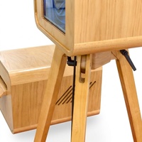 Cabina de Fotos Vintage de Madera con Espejo, Cámara DSLR, Cabina de Fotos de Madera para Bodas, Fiestas y Eventos