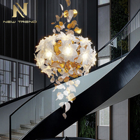 Plafonnier LED décoratif au Design luxueux, luminaire décoratif d'intérieur, idéal pour une Villa, des escaliers, un mariage, une fleur en acrylique