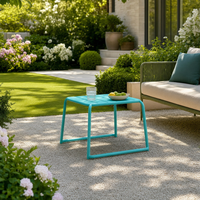 Mesa de Jardín Rectangular o Cuadrada Personalizada, Muebles de Exterior, Mesa de Café, Mesa de Comedor de Aluminio para Jardín, Balcón