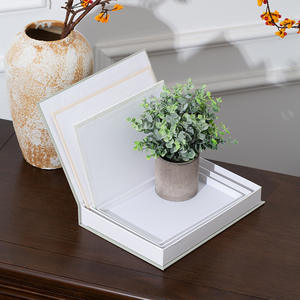 Caja de Almacenamiento Rectangular de 3 Piezas con Imán, Papel Gris, Decorativa para Libros, Accesorio para Fotos, Libro de Simulación de Carga Suave - Product Image 4