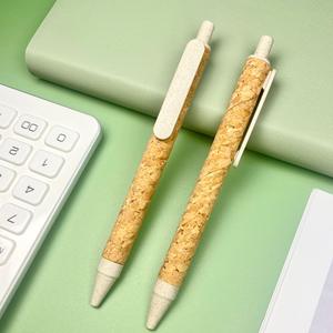 Reciclado Natural Trigo Clip Corcho Barril Ecología ECO Bolígrafo con Logo - Product Image 3
